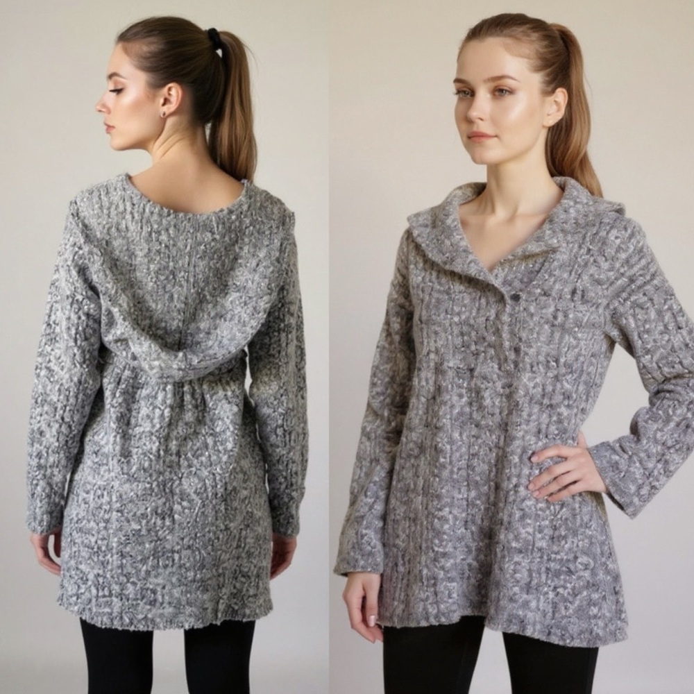 Escada Sport Gray Mohair Blend Quiet Luxury Long Pullover Sweater Size Large